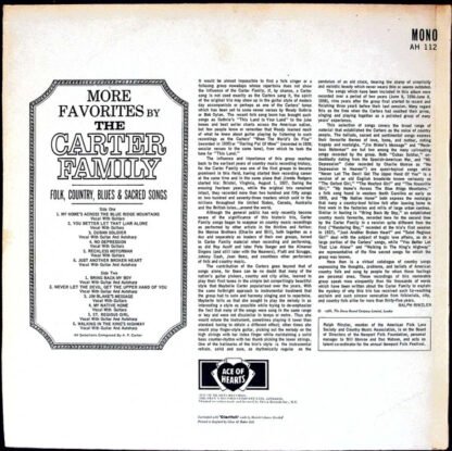 The Carter Family - More Favorites By The Carter Family (LP, Album, Mono) - Image 2