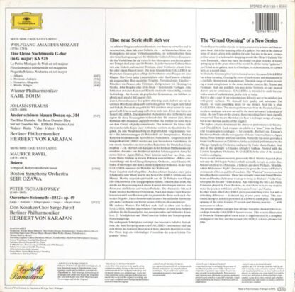 Mozart* / J. Strauss* / Ravel* / Tchaikovsky* - Eine Kleine Nachtmusik / An Der Schönen, Blauen Donau - The Blue Danube / Bolero / "1812" Overture (LP, Comp, Ltd, RM) - Image 2