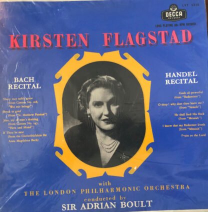 Kirsten Flagstad - Bach Handel Recital (LP, Mono)