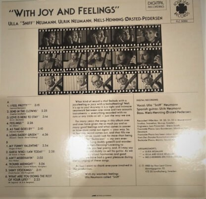 Ulla "Sniff" Neumann*, Ulrik Neumann & Niels-Henning Ørsted-Pedersen* - With Joy And Feelings (LP, Album) - Image 2