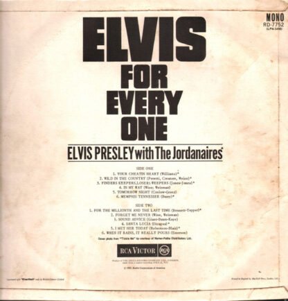 Elvis Presley - Elvis For Everyone (LP, Comp, Mono) - Image 2