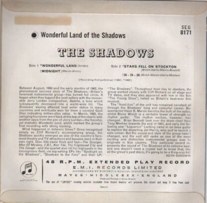 The Shadows - Wonderful Land Of The Shadows (7", EP) - Image 2