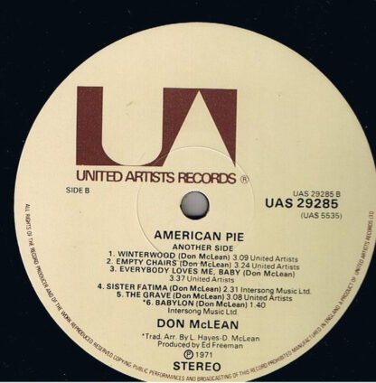 Don McLean - American Pie (LP, Album) - Image 3