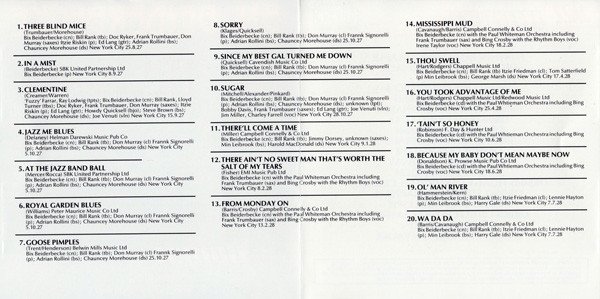 Bix Beiderbecke - Bix Beiderbecke (CD, Comp) - Image 2