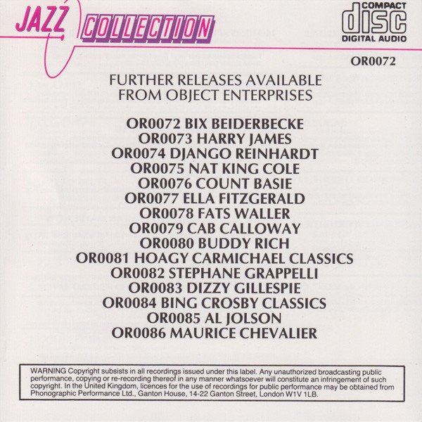 Bix Beiderbecke - Bix Beiderbecke (CD, Comp) - Image 3
