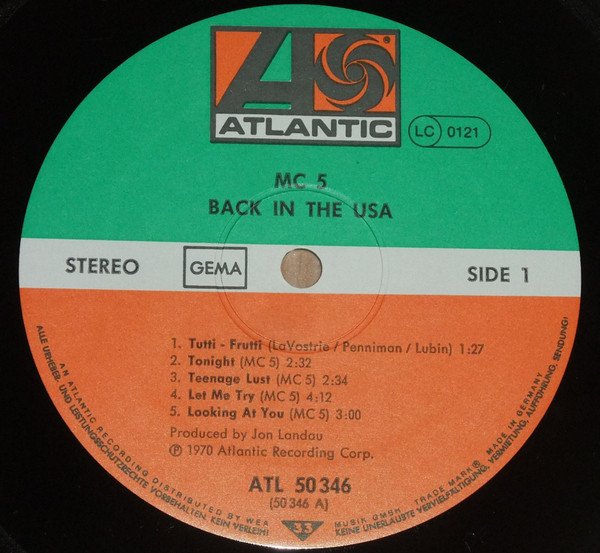 MC5 - Back In The USA (LP, Album, RE) - Image 3