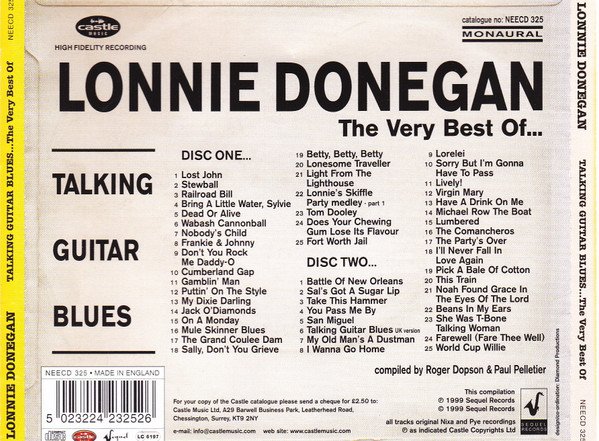 Lonnie Donegan - Talking Guitar Blues (The Very Best Of Lonnie Donegan) (2xCD, Comp, Mono, RM) - Image 3