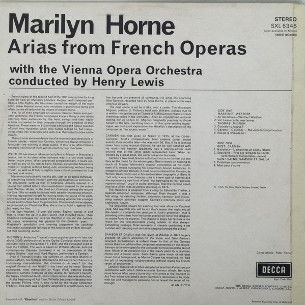 Marilyn Horne, Henry Lewis - Arias From French Operas (LP) - Image 2
