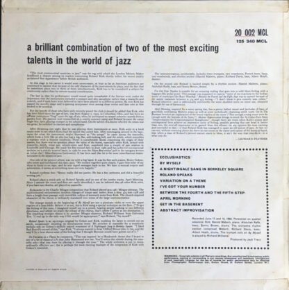 The Roland Kirk Quartet Meets The Benny Golson Orchestra - The Roland Kirk Quartet Meets The Benny Golson Orchestra (LP, Album, Mono) - Image 2