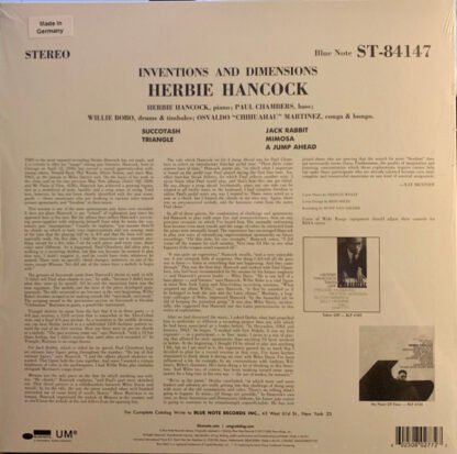 Herbie Hancock - Inventions & Dimensions (LP, Album, RE, 180) - Image 2