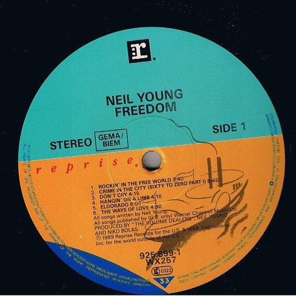 Neil Young - Freedom (LP, Album) - Image 3