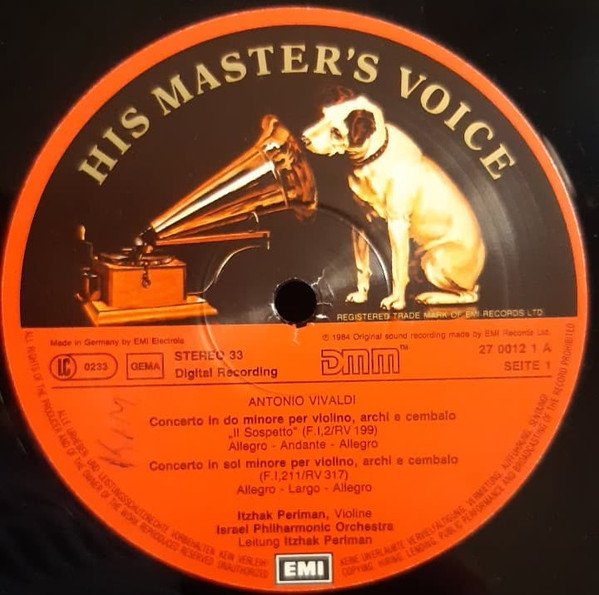 Vivaldi* - Itzhak Perlman, Israel Philharmonic Orchestra - Violin Concertos = Violinkonzerte (LP) - Image 3