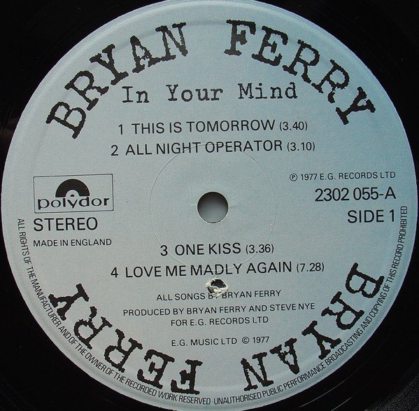 Bryan Ferry - In Your Mind (LP, Album) - Image 3