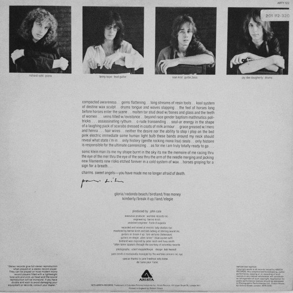 Patti Smith - Horses (LP, Album, RP, Bla) - Image 2