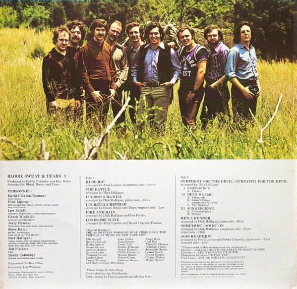 Blood, Sweat & Tears* - Blood, Sweat & Tears 3 (LP, Album, Gat) - Image 2