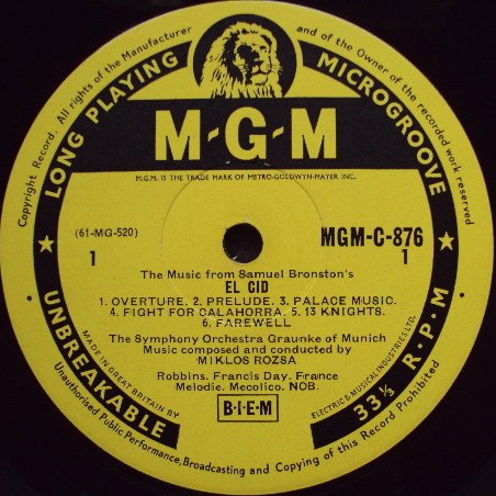 Miklós Rózsa - The Music From Samuel Bronston's El Cid (LP, Album) - Image 3