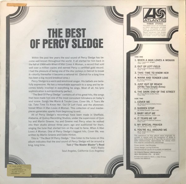 Percy Sledge - The Best Of Percy Sledge (LP, Comp, RE) - Image 2