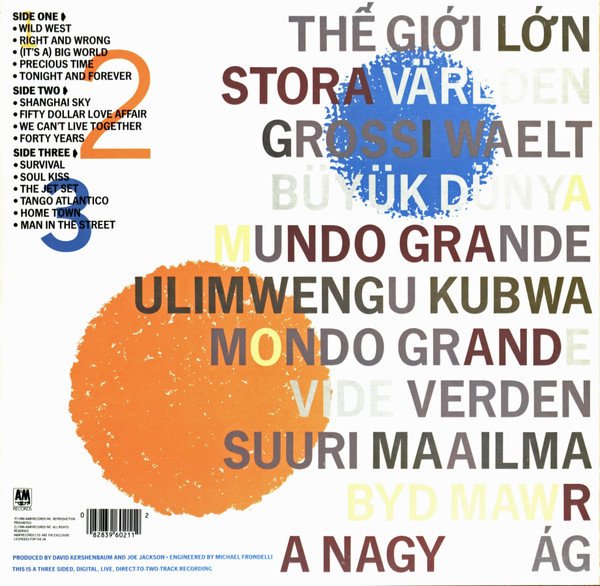 Joe Jackson - Big World (2xLP, Album) - Image 2