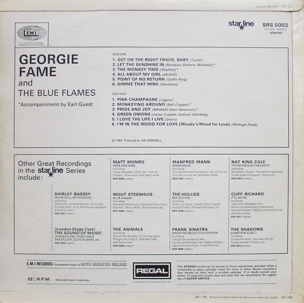 Georgie Fame And The Blue Flames* - Georgie Fame (LP, Album, RE) - Image 2