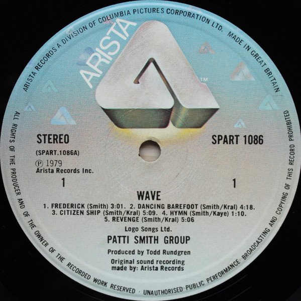 Patti Smith Group - Wave (LP, Album, Blu) - Image 3