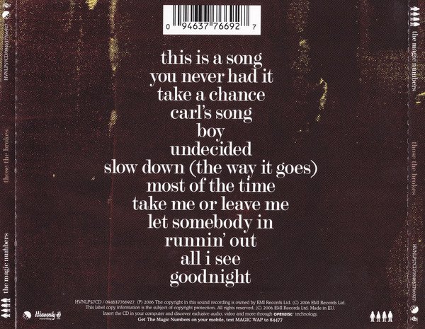 The Magic Numbers - Those The Brokes (CD, Album, Enh) - Image 2