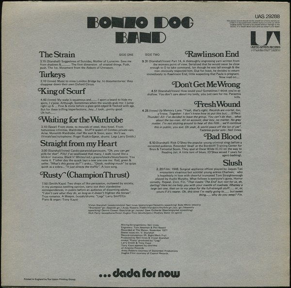 Bonzo Dog Band* - Let's Make Up And Be Friendly (LP, Album) - Image 2