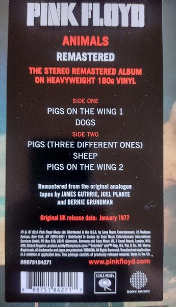 Pink Floyd - Animals (LP, Album, RE, RM, Gat) - Image 2
