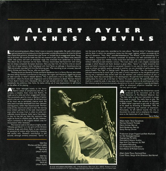 Albert Ayler - Witches & Devils (LP, Album, RE, Ter) - Image 2