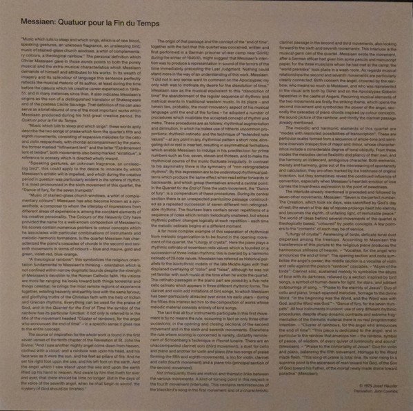 Olivier Messiaen - Quatuor Pour La Fin Du Temps (LP, Album, Ltd, Num, RE, RM) - Image 3
