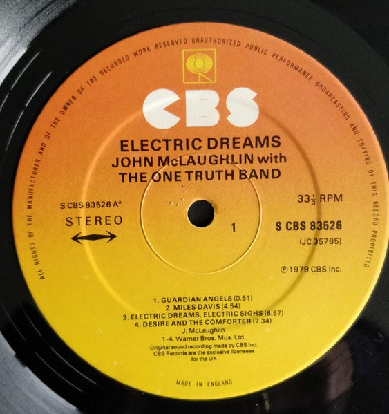 John McLaughlin With The One Truth Band - Electric Dreams (LP, Album) - Image 3