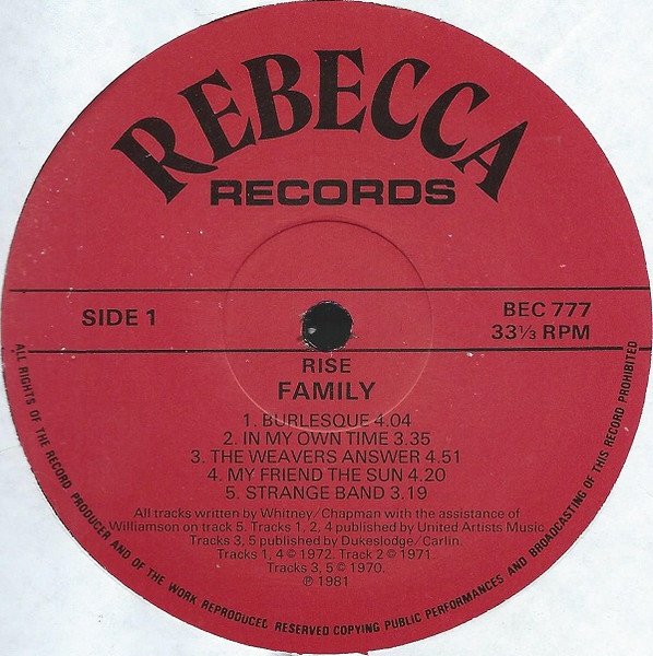 Family (6) - Rise (LP, Comp, Red) - Image 2
