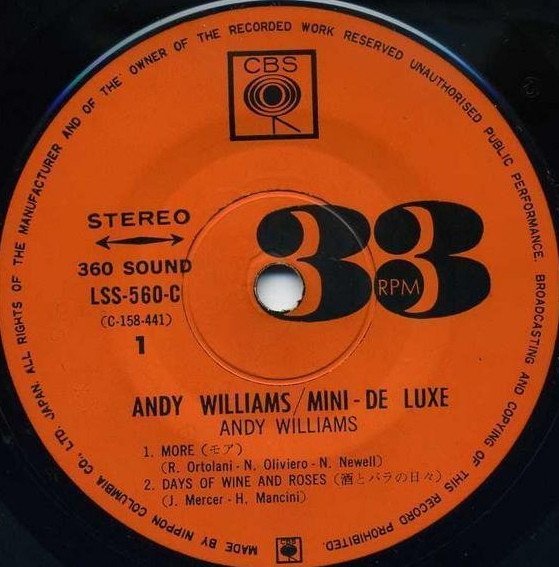 Andy Williams - Mini - De Luxe (7", EP, gat) - Image 3