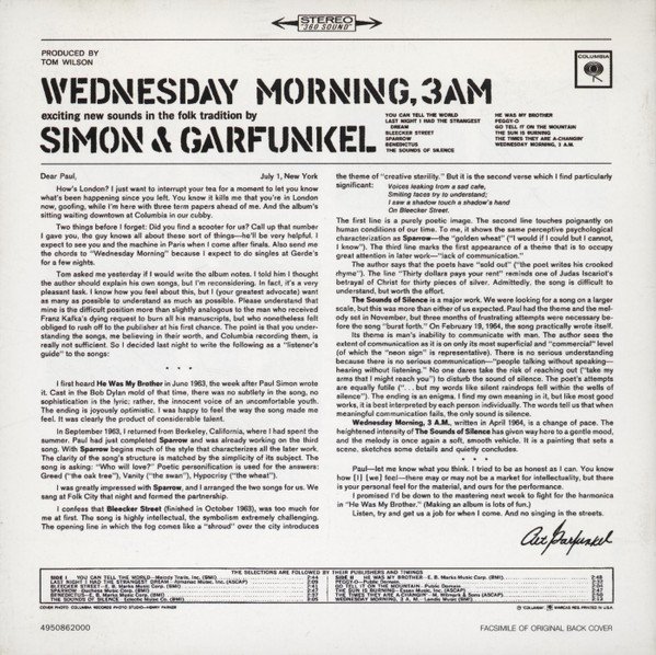 Simon & Garfunkel - Wednesday Morning, 3 A.M. (CD, Album, RE, RM) - Image 2