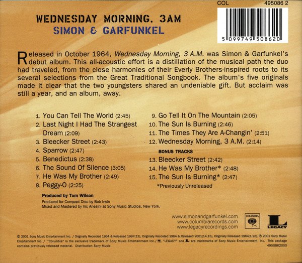 Simon & Garfunkel - Wednesday Morning, 3 A.M. (CD, Album, RE, RM) - Image 3