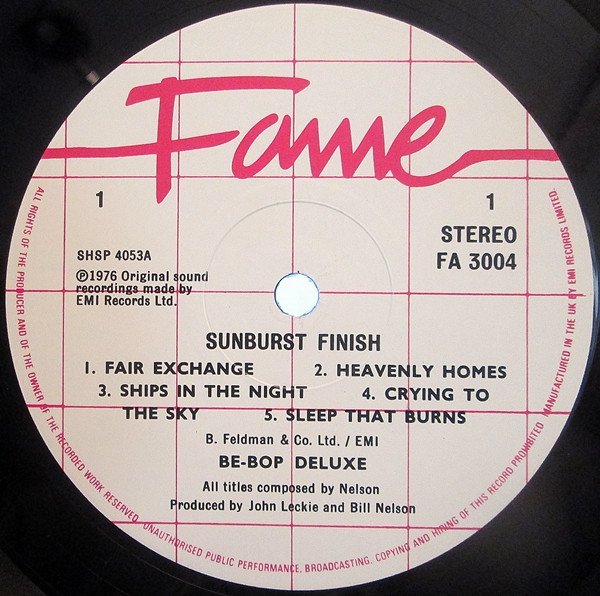 Be-Bop Deluxe* - Sunburst Finish (LP, Album, RP) - Image 3