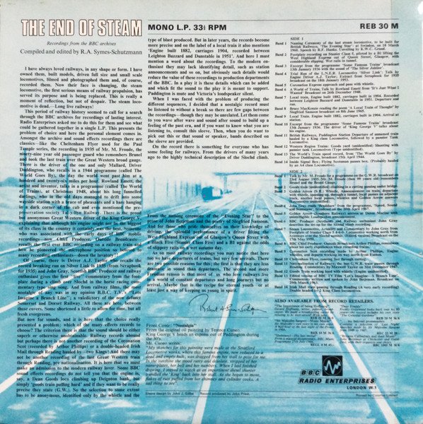 No Artist - The End Of Steam (LP, Mono) - Image 2