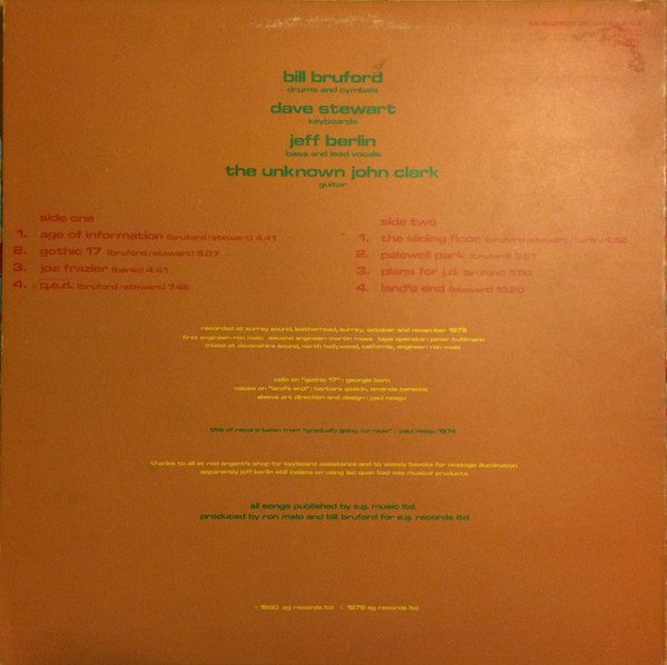 Bruford - Gradually Going Tornado (LP, Album) - Image 2