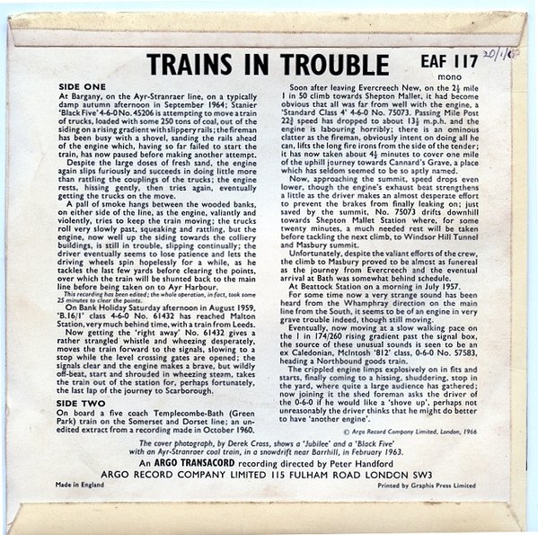 No Artist - Trains In Trouble (7", EP) - Image 2