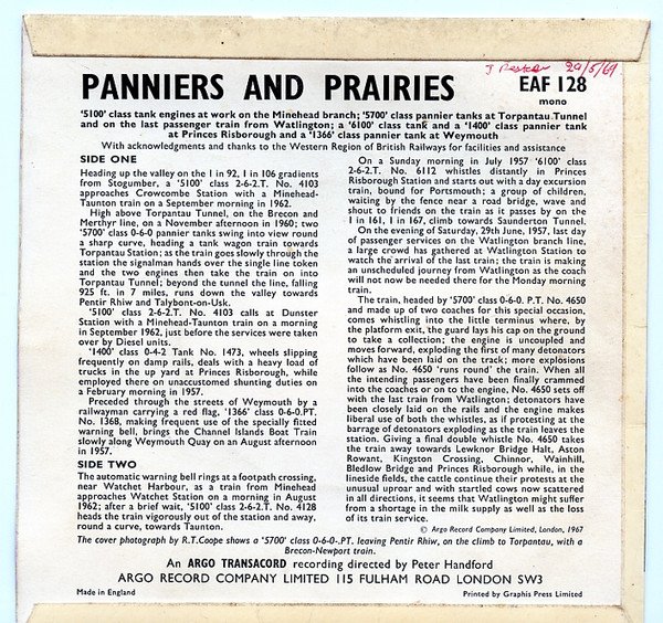 No Artist - Panniers And Prairies (7", EP, Mono) - Image 2