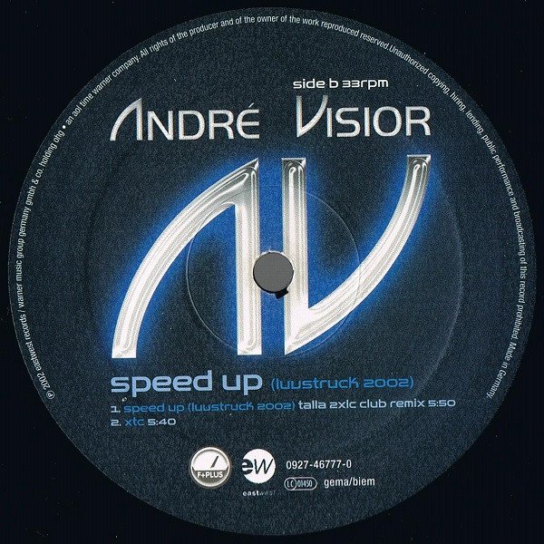 André Visior - Speed Up (Luvstruck 2002) (12") - Image 2
