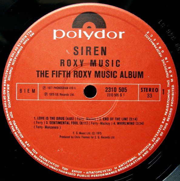 Roxy Music - Siren (LP, Album) - Image 3