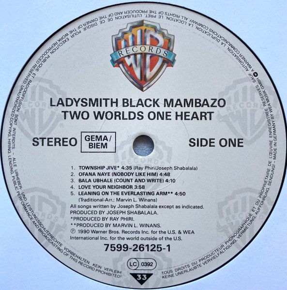Ladysmith Black Mambazo - Two Worlds One Heart (LP, Album) - Image 3