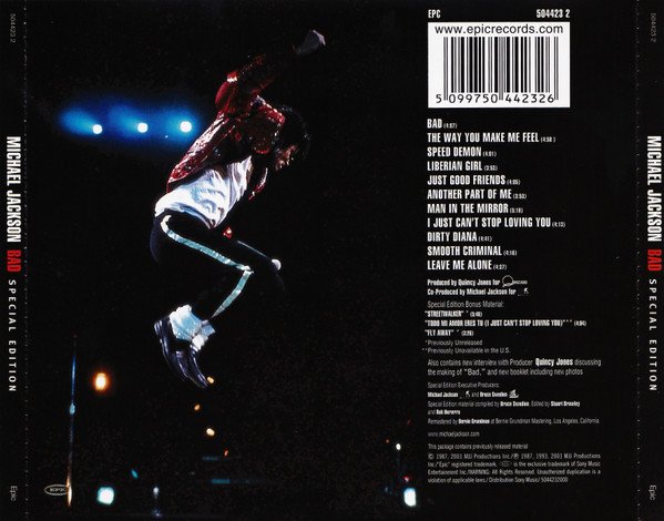 Michael Jackson - Bad (CD, Album, RE, RM, S/Edition) - Image 2
