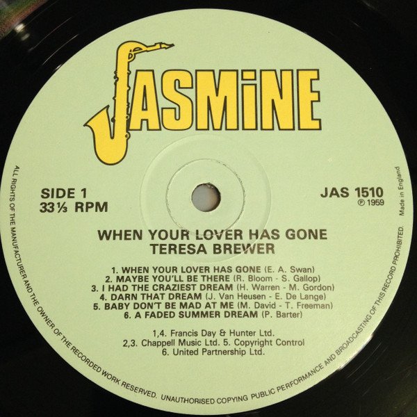 Teresa Brewer - When Your Lover Has Gone (LP, Album, RE) - Image 3