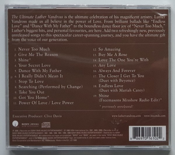 Luther Vandross - The Ultimate Luther Vandross (CD, Comp) - Image 2