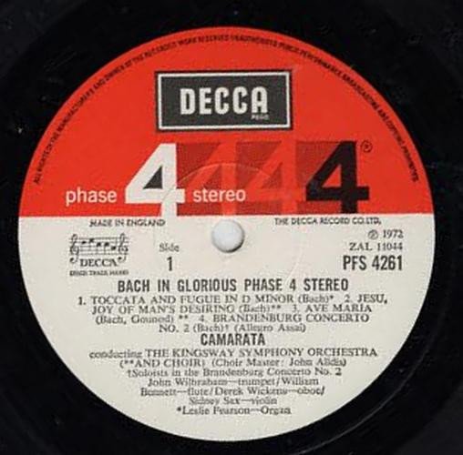 Bach*, Camarata* Conducting The Kingsway Symphony Orchestra - Spectacular In Glorious Phase 4 Stereo (LP, Album) - Image 2