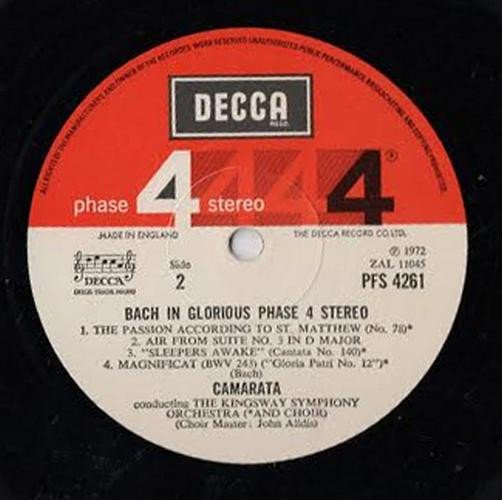 Bach*, Camarata* Conducting The Kingsway Symphony Orchestra - Spectacular In Glorious Phase 4 Stereo (LP, Album) - Image 3