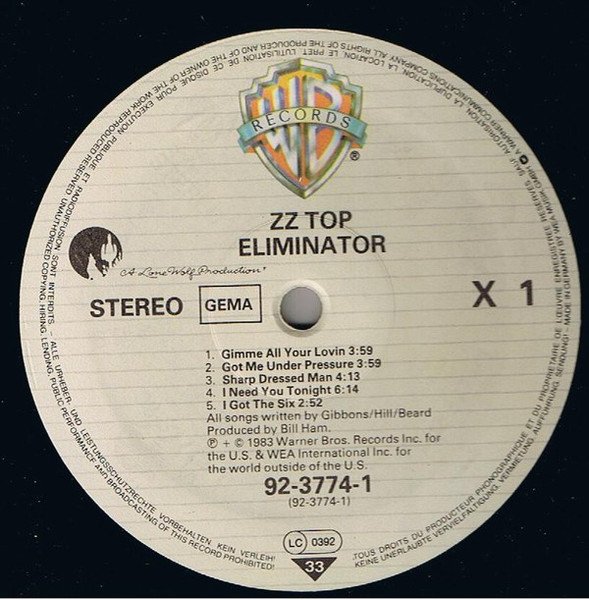 ZZ Top - Eliminator (LP, Album, RSA) - Image 3
