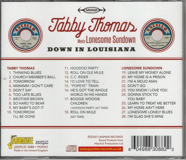 Tabby Thomas Meets Lonesome Sundown - Down In Louisiana (CD, Comp, Mono) - Image 2