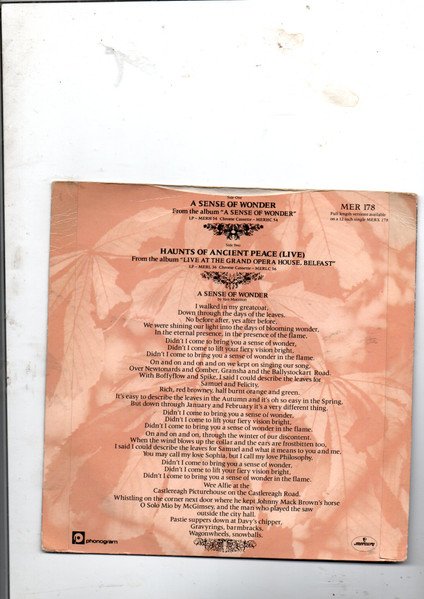 Van Morrison - A Sense Of Wonder (7", Single) - Image 2